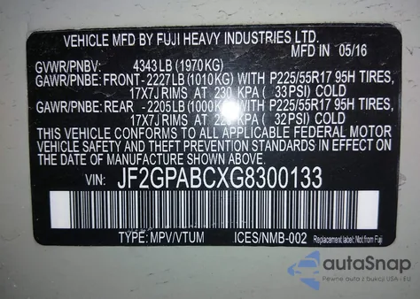 2016 Subaru Crosstrek 2.0I Premium из США, поврежденный, VIN JF2GPABCXG8300133